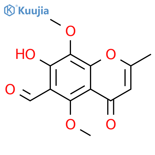 7-hydroxy-5,8-dimethoxy-2-methyl-4-oxo-4H-chromene-6-carbaldehyde structure