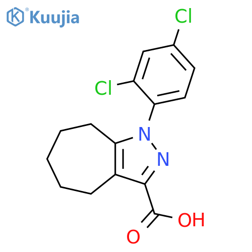 1-(2,4-dichlorophenyl)-1H,4H,5H,6H,7H,8H-cyclohepta[c]pyrazole-3-carboxylic acid structure