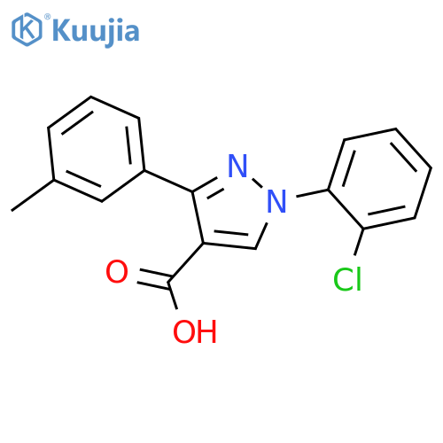 1-(2-chlorophenyl)-3-(3-methylphenyl)-1H-pyrazole-4-carboxylic acid structure