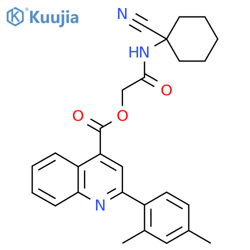 [2-[(1-Cyanocyclohexyl)amino]-2-oxoethyl] 2-(2,4-dimethylphenyl)quinoline-4-carboxylate structure