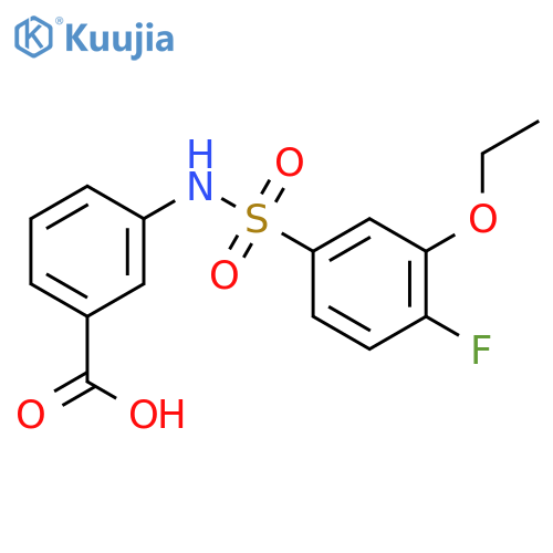 3-(3-ethoxy-4-fluorobenzenesulfonamido)benzoic acid structure