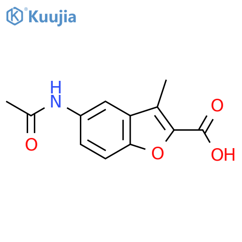 5-(Acetylamino)-3-methyl-1-benzofuran-2-carboxylic acid structure