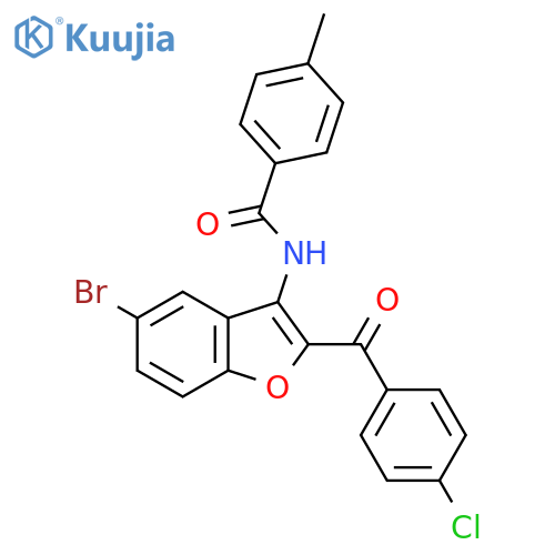 N-5-bromo-2-(4-chlorobenzoyl)-1-benzofuran-3-yl-4-methylbenzamide structure