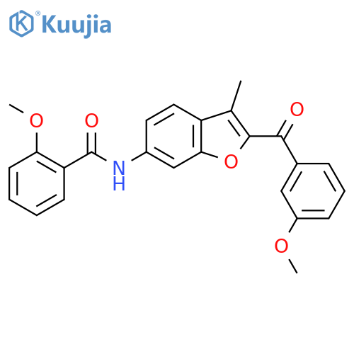 2-methoxy-N-2-(3-methoxybenzoyl)-3-methyl-1-benzofuran-6-ylbenzamide structure