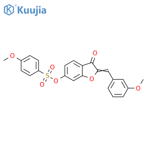 (2Z)-2-(3-methoxyphenyl)methylidene-3-oxo-2,3-dihydro-1-benzofuran-6-yl 4-methoxybenzene-1-sulfonate structure