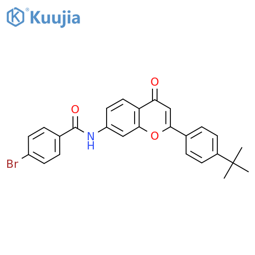 4-bromo-N-2-(4-tert-butylphenyl)-4-oxo-4H-chromen-7-ylbenzamide structure