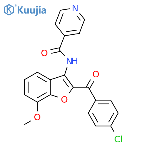 N-2-(4-chlorobenzoyl)-7-methoxy-1-benzofuran-3-ylpyridine-4-carboxamide structure