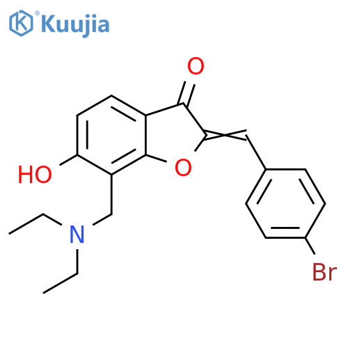 (2Z)-2-(4-bromophenyl)methylidene-7-(diethylamino)methyl-6-hydroxy-2,3-dihydro-1-benzofuran-3-one structure