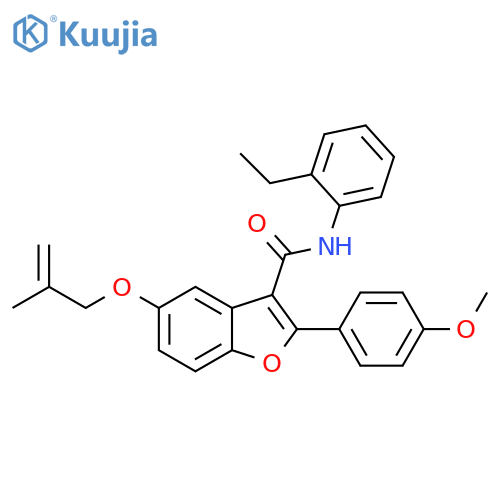 N-(2-ethylphenyl)-2-(4-methoxyphenyl)-5-(2-methylprop-2-en-1-yl)oxy-1-benzofuran-3-carboxamide structure
