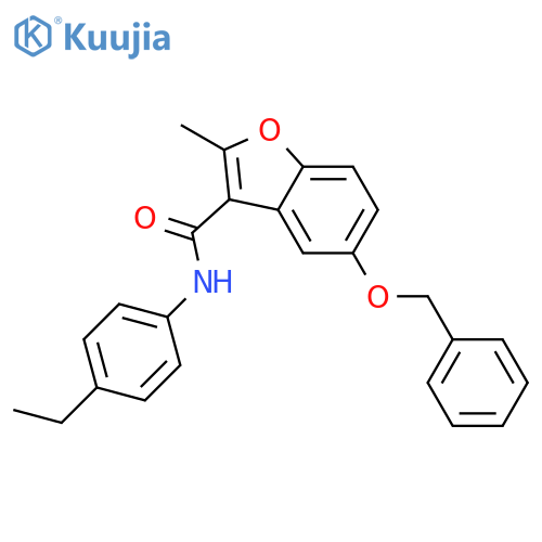 5-(benzyloxy)-N-(4-ethylphenyl)-2-methyl-1-benzofuran-3-carboxamide structure