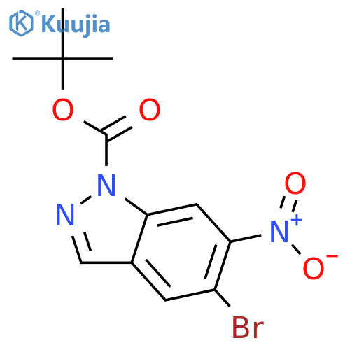 1H-Indazole-1-carboxylic acid, 5-bromo-6-nitro-, 1,1-dimethylethyl ester structure