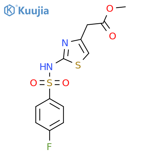 Methyl (2-{[(4-fluorophenyl)sulfonyl]amino}-1,3-thiazol-4-yl)acetate structure