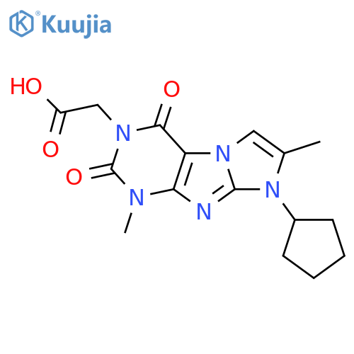 2-{8-cyclopentyl-1,7-dimethyl-2,4-dioxo-1H,2H,3H,4H,8H-imidazo1,2-gpurin-3-yl}acetic acid structure