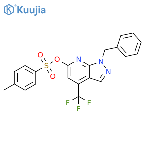 1-benzyl-4-(trifluoromethyl)-1H-pyrazolo3,4-bpyridin-6-yl 4-methylbenzene-1-sulfonate structure