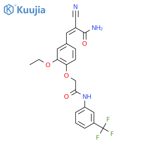 (2Z)-2-cyano-3-[3-ethoxy-4-({[3-(trifluoromethyl)phenyl]carbamoyl}methoxy)phenyl]prop-2-enamide structure