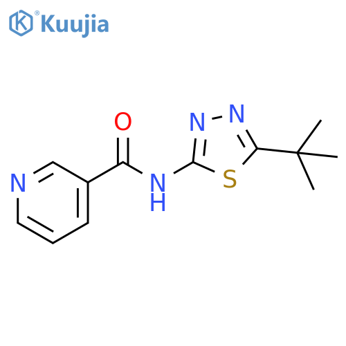 N-(5-tert-butyl-1,3,4-thiadiazol-2-yl)pyridine-3-carboxamide structure