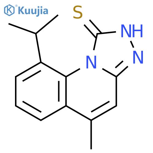 5-methyl-9-(propan-2-yl)-1,2,4triazolo4,3-aquinoline-1-thiol structure