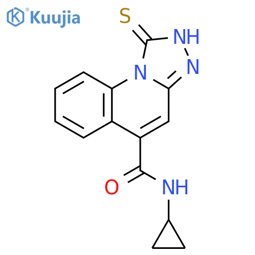 N-cyclopropyl-1-sulfanyl-1,2,4triazolo4,3-aquinoline-5-carboxamide structure