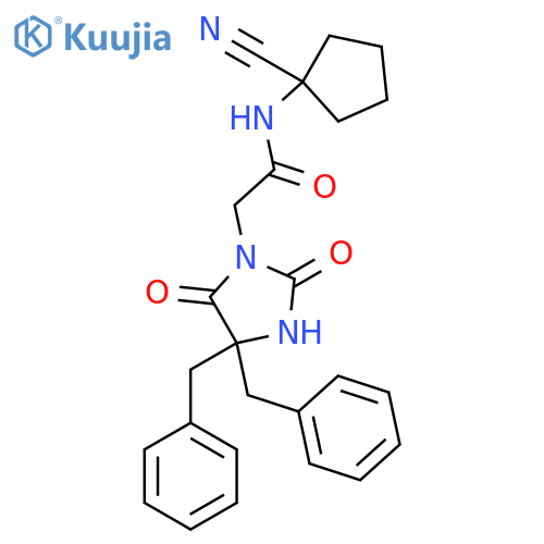N-(1-cyanocyclopentyl)-2-(4,4-dibenzyl-2,5-dioxoimidazolidin-1-yl)acetamide structure