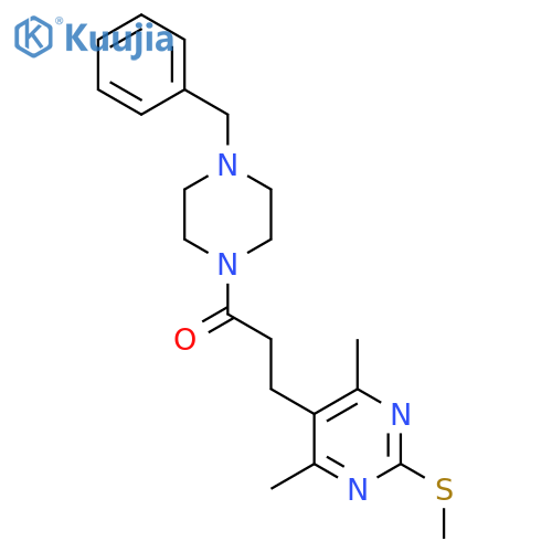 1-(4-benzylpiperazin-1-yl)-3-4,6-dimethyl-2-(methylsulfanyl)pyrimidin-5-ylpropan-1-one structure