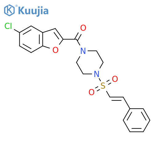 1-(5-Chloro-1-benzofuran-2-carbonyl)-4-(2-phenylethenesulfonyl)piperazine structure