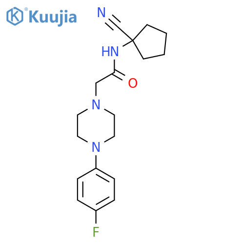 N-(1-cyanocyclopentyl)-2-[4-(4-fluorophenyl)piperazin-1-yl]acetamide structure