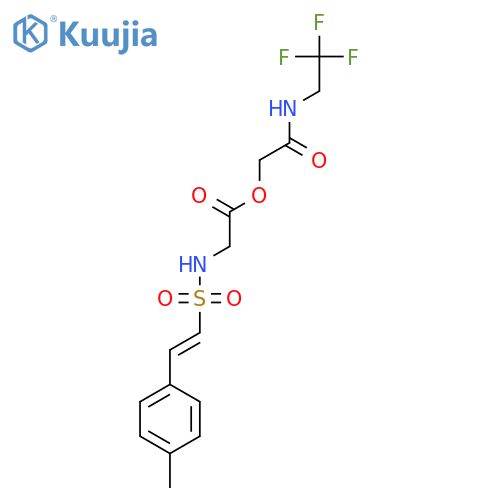 [(2,2,2-Trifluoroethyl)carbamoyl]methyl 2-[2-(4-methylphenyl)ethenesulfonamido]acetate structure