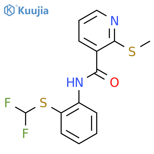 N-{2-[(difluoromethyl)sulfanyl]phenyl}-2-(methylsulfanyl)pyridine-3-carboxamide structure