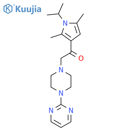 1-2,5-dimethyl-1-(propan-2-yl)-1H-pyrrol-3-yl-2-4-(pyrimidin-2-yl)piperazin-1-ylethan-1-one structure