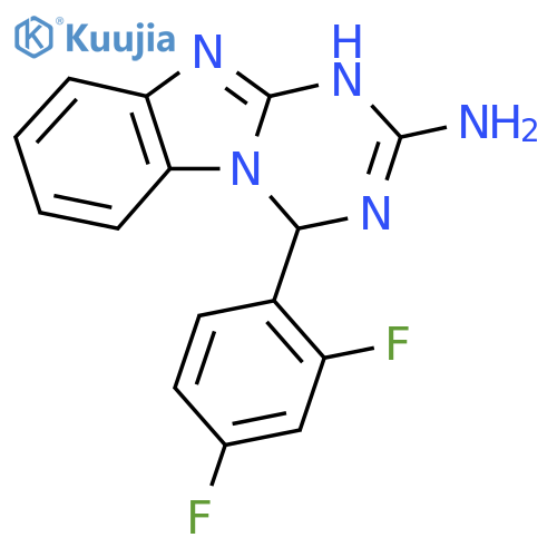 4-(2,4-Difluorophenyl)-1,4-dihydro-1,3,5triazino1,2-abenzimidazol-2-amine structure