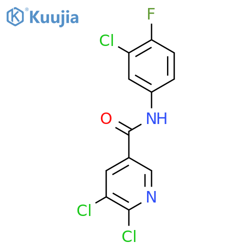 5,6-dichloro-N-(3-chloro-4-fluorophenyl)pyridine-3-carboxamide structure