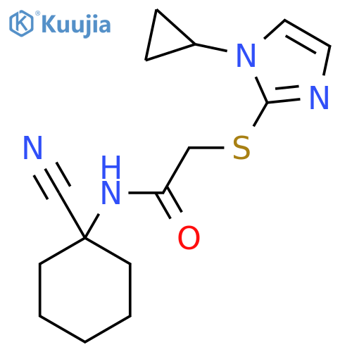 N-(1-cyanocyclohexyl)-2-[(1-cyclopropyl-1H-imidazol-2-yl)sulfanyl]acetamide structure