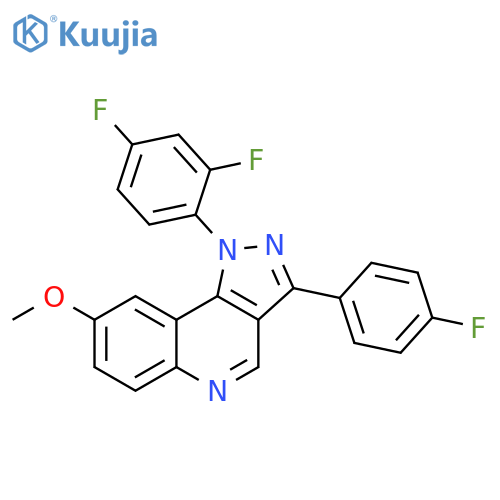 1-(2,4-difluorophenyl)-3-(4-fluorophenyl)-8-methoxy-1H-pyrazolo4,3-cquinoline structure