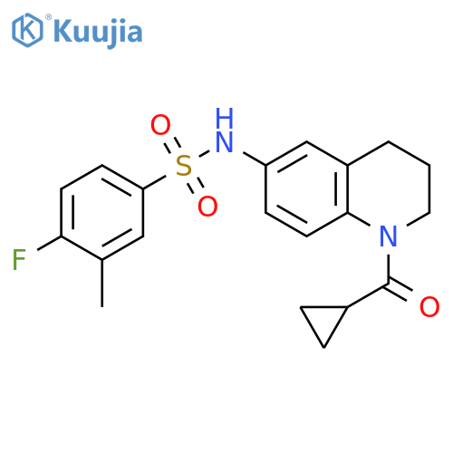 N-(1-cyclopropanecarbonyl-1,2,3,4-tetrahydroquinolin-6-yl)-4-fluoro-3-methylbenzene-1-sulfonamide structure