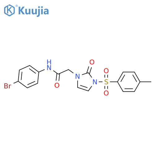 N-(4-bromophenyl)-2-3-(4-methylbenzenesulfonyl)-2-oxo-2,3-dihydro-1H-imidazol-1-ylacetamide structure