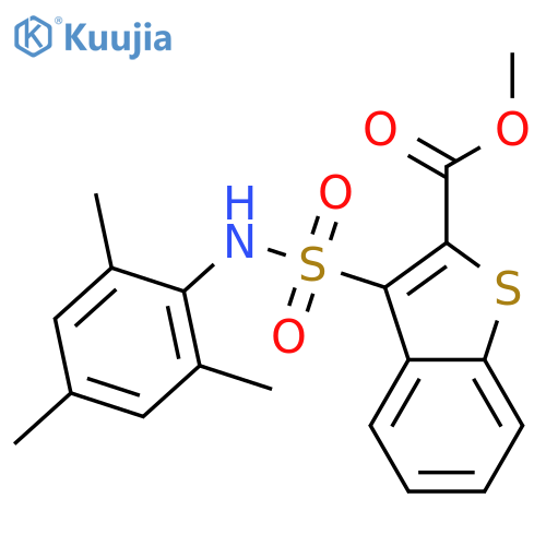 methyl 3-(2,4,6-trimethylphenyl)sulfamoyl-1-benzothiophene-2-carboxylate structure