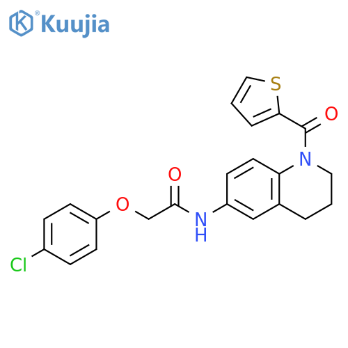 2-(4-chlorophenoxy)-N-1-(thiophene-2-carbonyl)-1,2,3,4-tetrahydroquinolin-6-ylacetamide structure