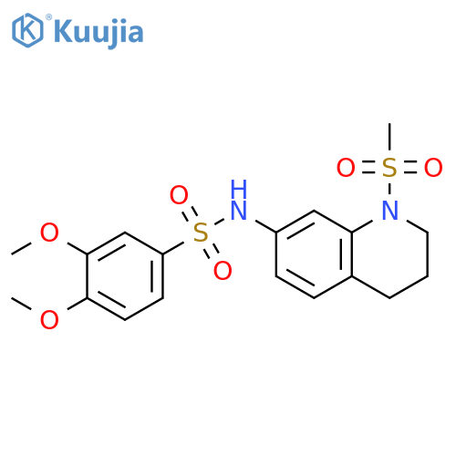 N-(1-methanesulfonyl-1,2,3,4-tetrahydroquinolin-7-yl)-3,4-dimethoxybenzene-1-sulfonamide structure
