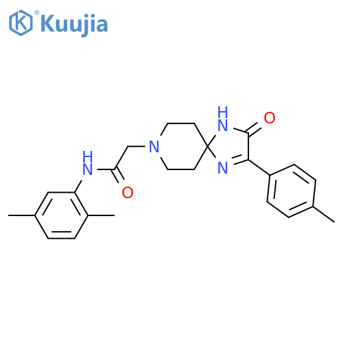N-(2,5-dimethylphenyl)-2-2-(4-methylphenyl)-3-oxo-1,4,8-triazaspiro4.5dec-1-en-8-ylacetamide structure