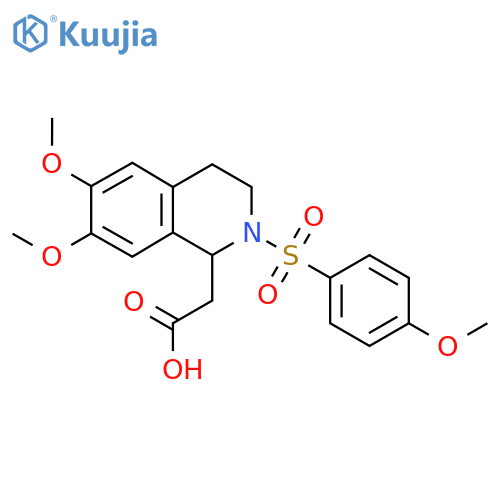 {6,7-Dimethoxy-2-(4-methoxyphenyl)sulfonyl-1,2,3,4-tetrahydroisoquinolin-1-yl}acetic acid structure