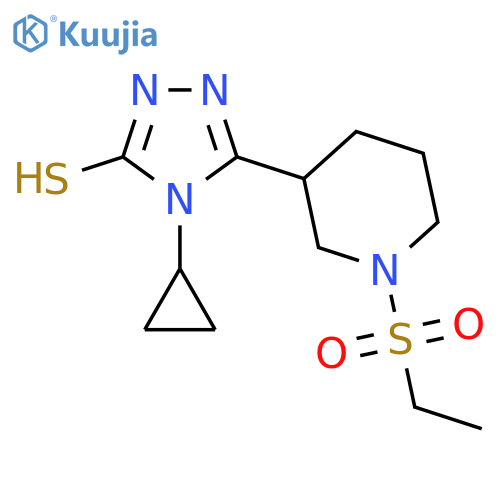 4-Cyclopropyl-5-(1-(ethylsulfonyl)piperidin-3-yl)-4H-1,2,4-triazole-3-thiol structure