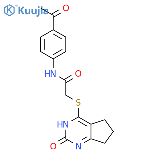 N-(4-acetylphenyl)-2-({2-oxo-1H,2H,5H,6H,7H-cyclopentadpyrimidin-4-yl}sulfanyl)acetamide structure
