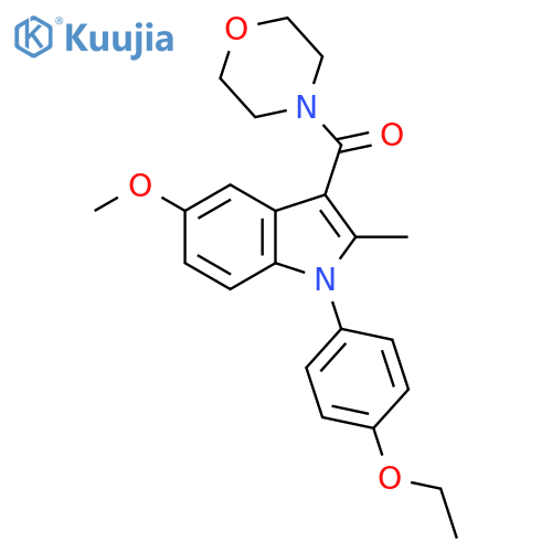 1-(4-ethoxyphenyl)-5-methoxy-2-methyl-3-(morpholine-4-carbonyl)-1H-indole structure