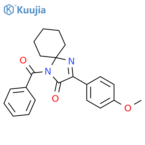 1-benzoyl-3-(4-methoxyphenyl)-1,4-diazaspiro4.5dec-3-en-2-one structure