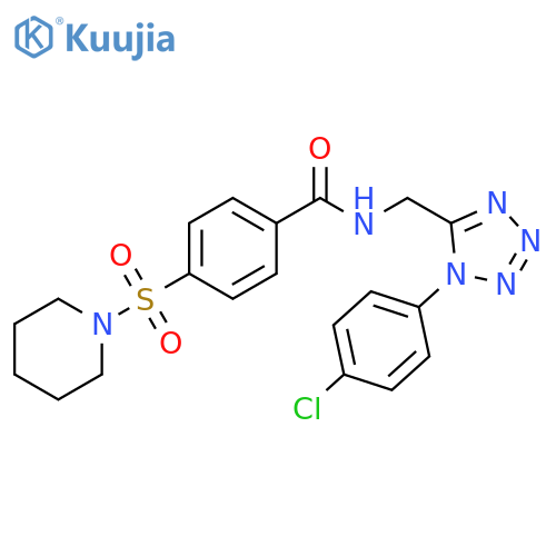 N-{1-(4-chlorophenyl)-1H-1,2,3,4-tetrazol-5-ylmethyl}-4-(piperidine-1-sulfonyl)benzamide structure