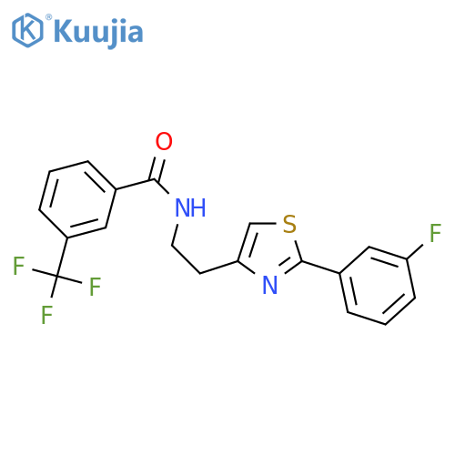 N-{2-2-(3-fluorophenyl)-1,3-thiazol-4-ylethyl}-3-(trifluoromethyl)benzamide structure