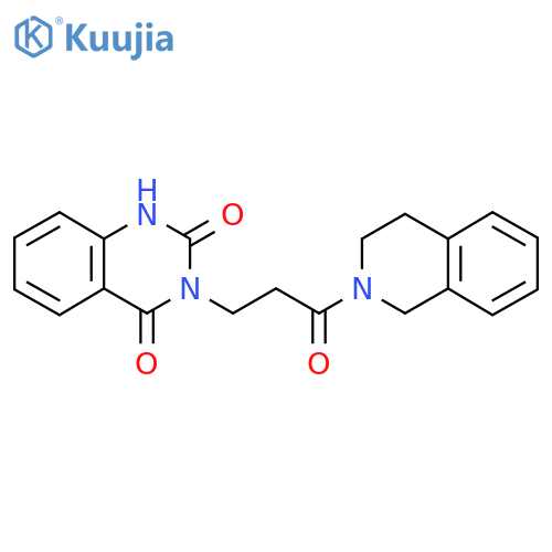 3-3-oxo-3-(1,2,3,4-tetrahydroisoquinolin-2-yl)propyl-1,2,3,4-tetrahydroquinazoline-2,4-dione structure