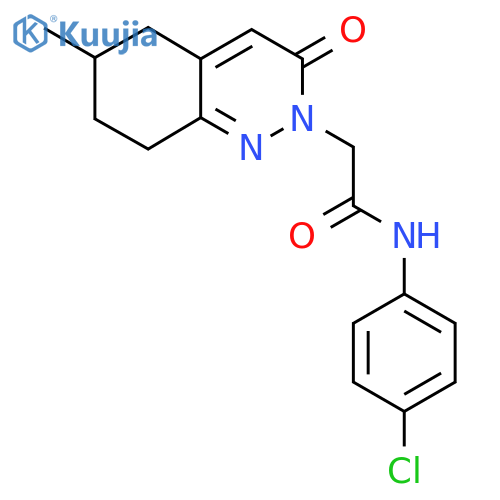N-(4-chlorophenyl)-2-(6-methyl-3-oxo-2,3,5,6,7,8-hexahydrocinnolin-2-yl)acetamide structure