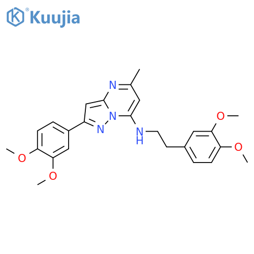 2-(3,4-dimethoxyphenyl)-N-2-(3,4-dimethoxyphenyl)ethyl-5-methylpyrazolo1,5-apyrimidin-7-amine structure