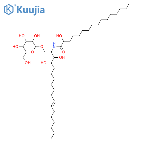 2-Amino-11-octadecene-1,3,4-triol; (2S,3S,4R,11E)-form, N-(2R-Hydroxyhexadecanoyl), 1-O-β-D-glucopyranoside structure